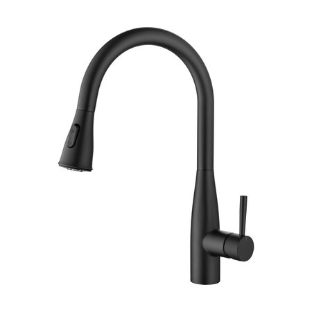 KIBI Bari-T Single Handle Pull Down Kitchen Sink Faucet, Matte Black KKF2016MB